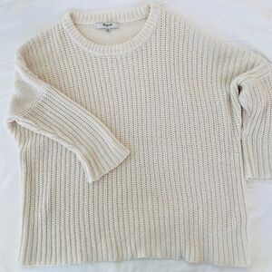 Madewell chunky linen/cotton oatmeal shaker sweater XS
